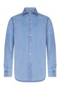 chemise-bleue-en-coton-a-col-italien