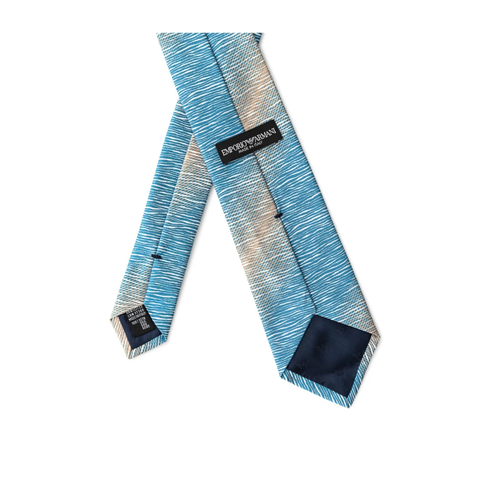 Emporio Armani Blauwe Zijden Stropdas Blue Heren