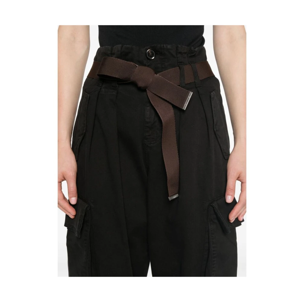 pinko Cargo Zak Hoge Taille Broek Black Dames