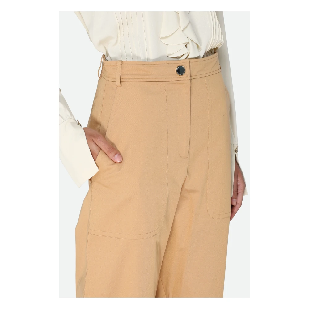 PATRIZIA PEPE Cargo Broek in Oker Katoen Yellow Dames