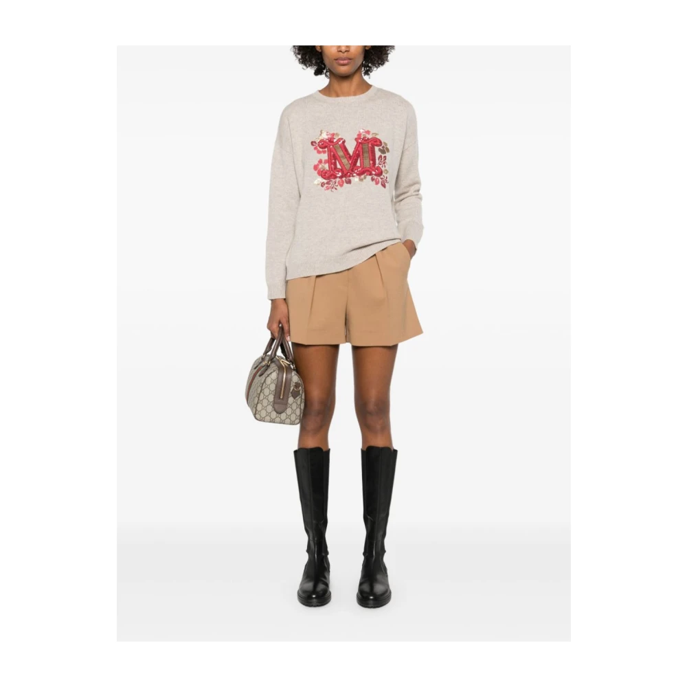 Max Mara Paillet Beige Sweater Beige Dames