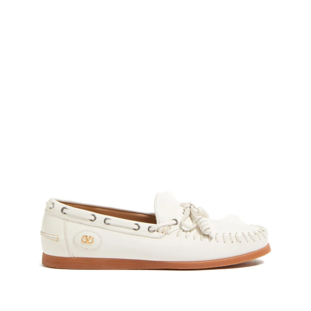 Valentino Garavani Men's White Loafer Shoes For