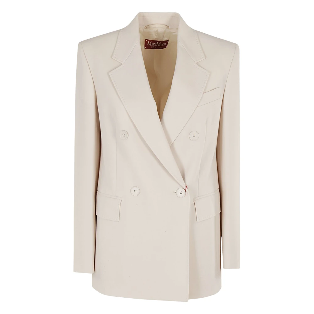 Max Mara Studio Women's Beige Lamella Double-Breasted Blazer