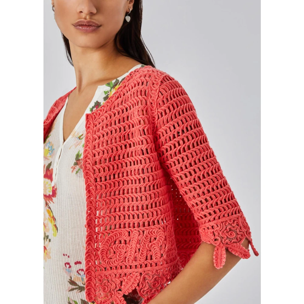Blugirl Stijlvolle Gebreide Cardigan Sweater Orange Dames