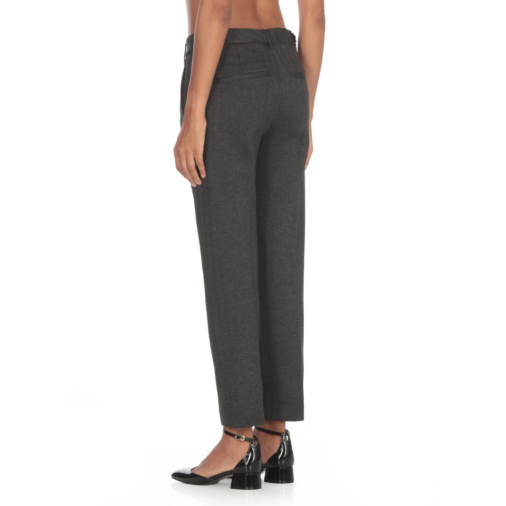 Dondup Zwarte Katoenen Broek met Riemlussen Black Dames