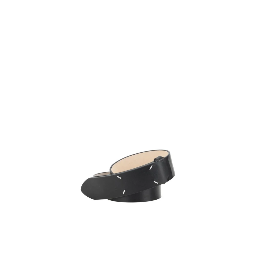 Maison Margiela Zwarte Leren Riem Elegante Stijl Black Dames