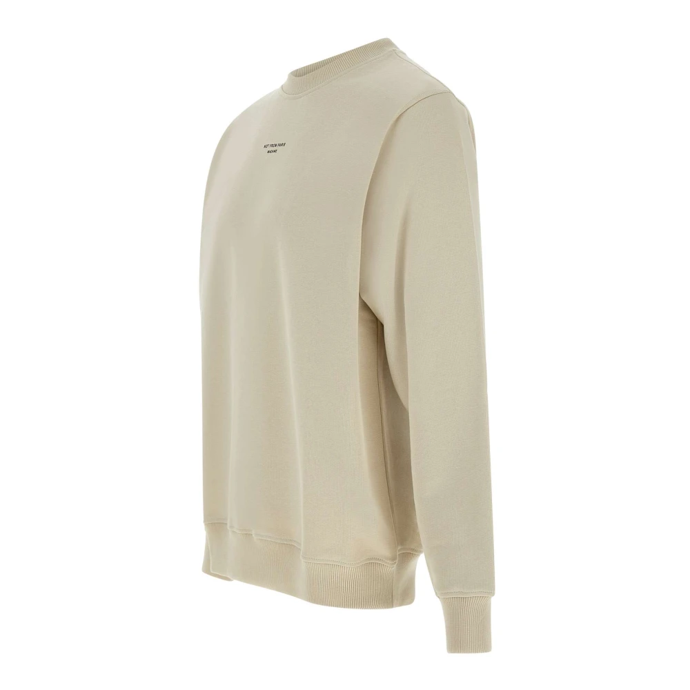 Drole de Monsieur Klassieke Slogan Katoenen T-shirt Zand Beige Heren