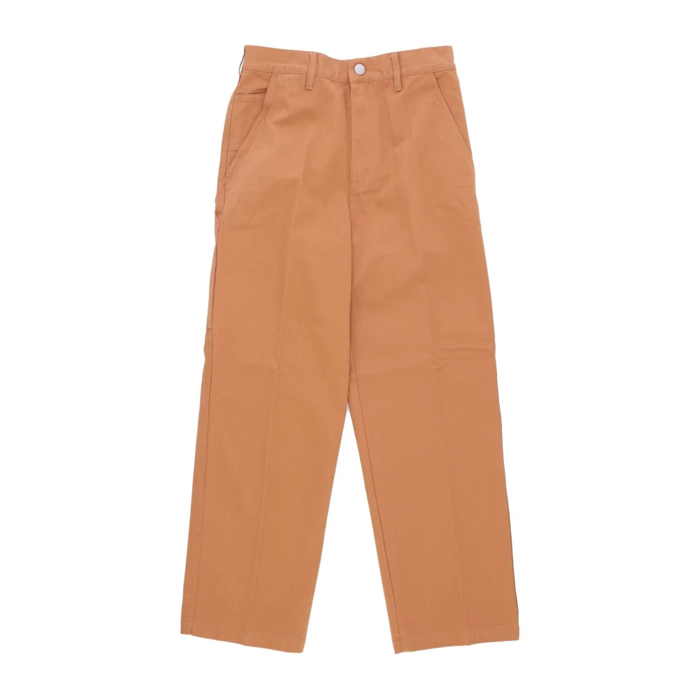 Obey Hoge Taille Bruine Timmerman Broek Brown Dames