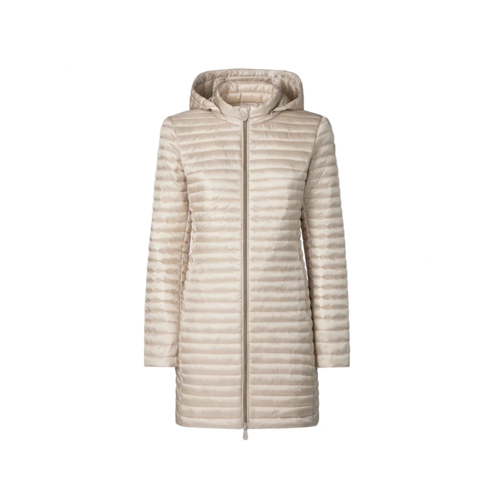 Save The Duck Stijlvolle Puffer en Parka Jas Beige Dames