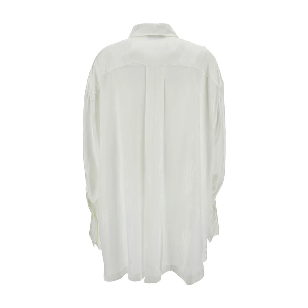 The Attico Witte Klassieke Overhemd met Asymmetrische Zoom White Dames