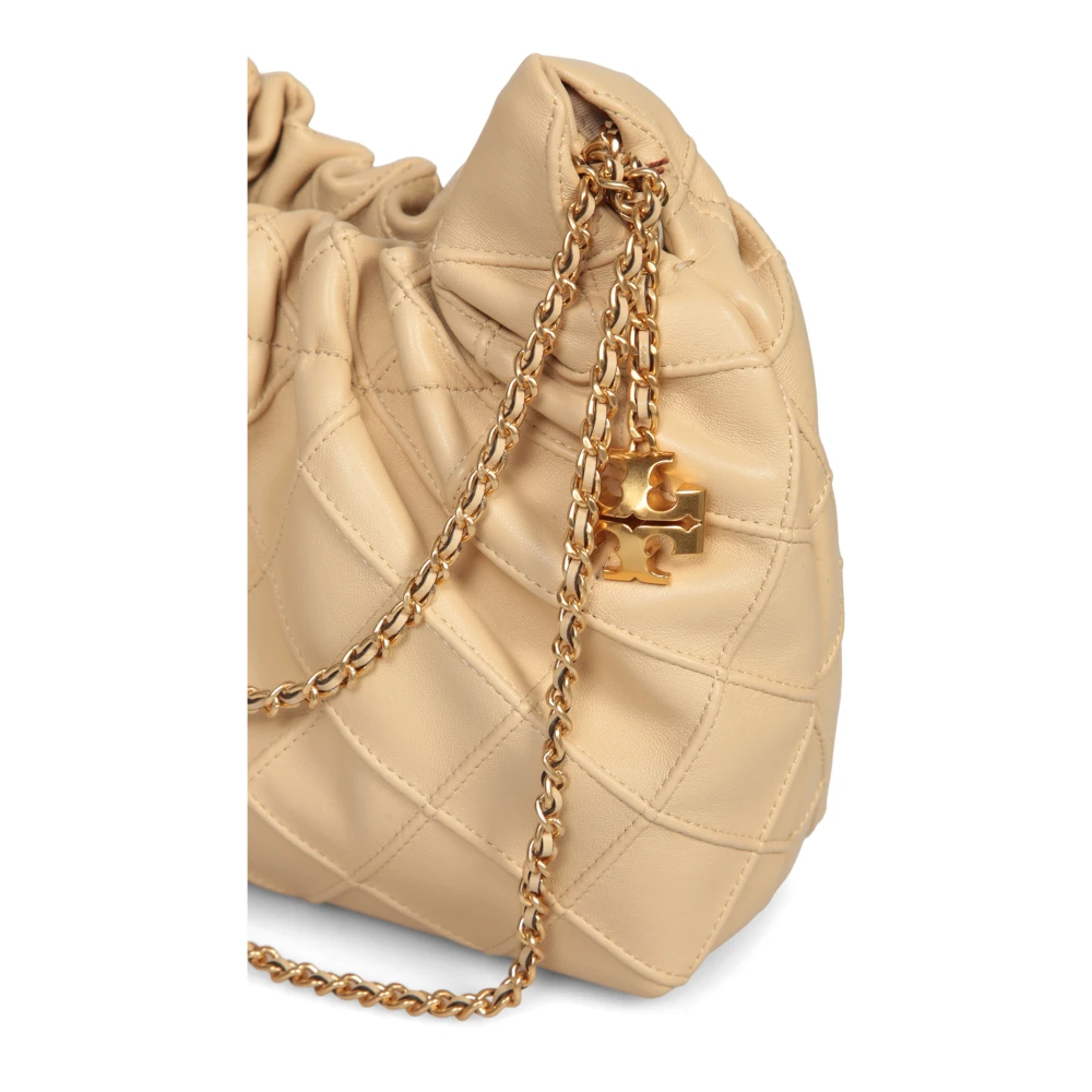 TORY BURCH Stijlvolle Gewatteerde Leren Schoudertas White Dames