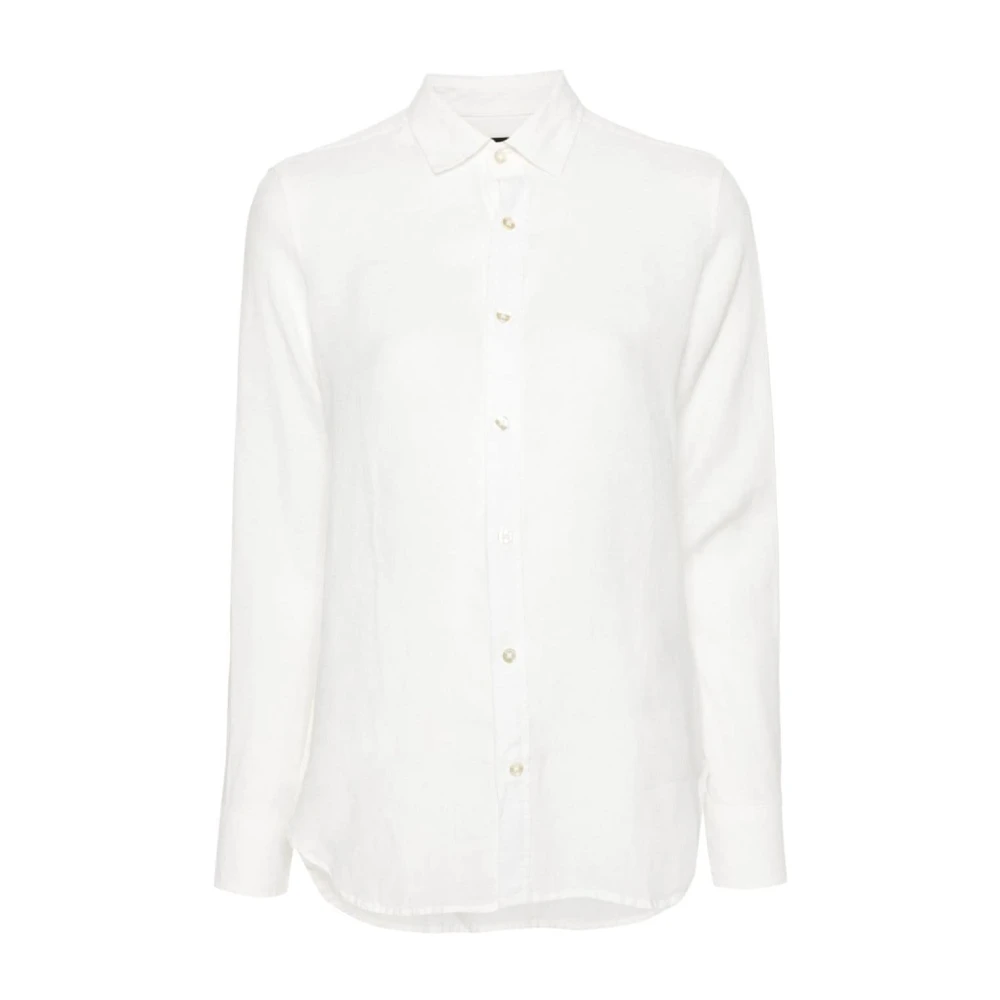Peuterey Witte Linnen Klassieke Kraag Shirt White Dames