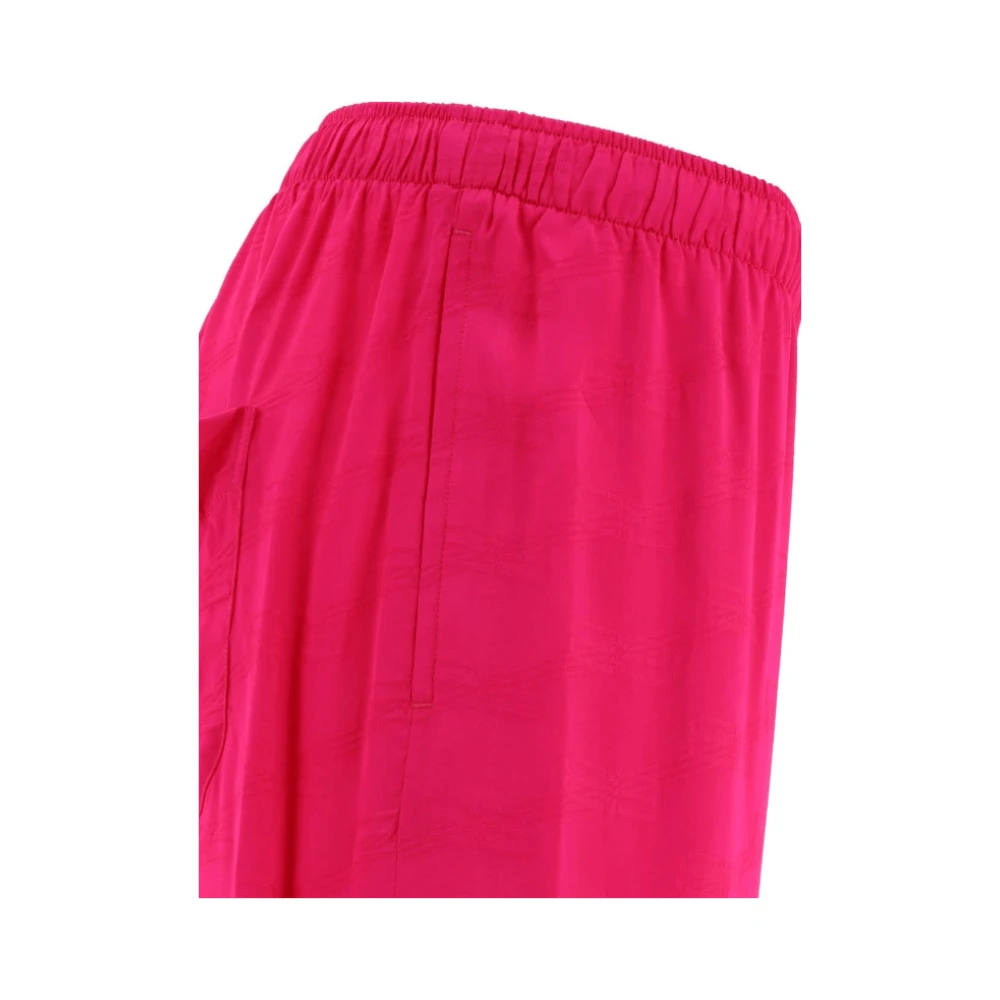 Balenciaga Geplooide broek met rechte pijpen Pink Dames