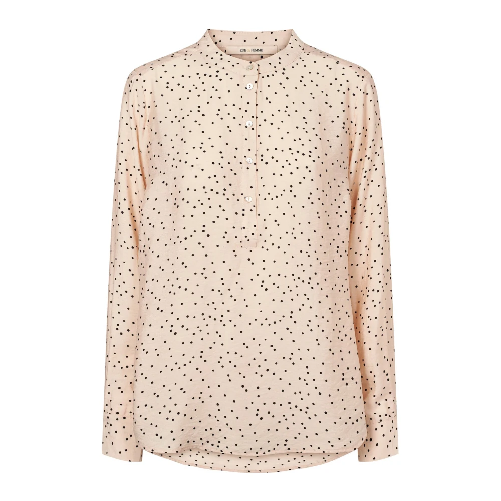 RUE de Femme Polka Dot Shirt met lange mouwen Beige Dames