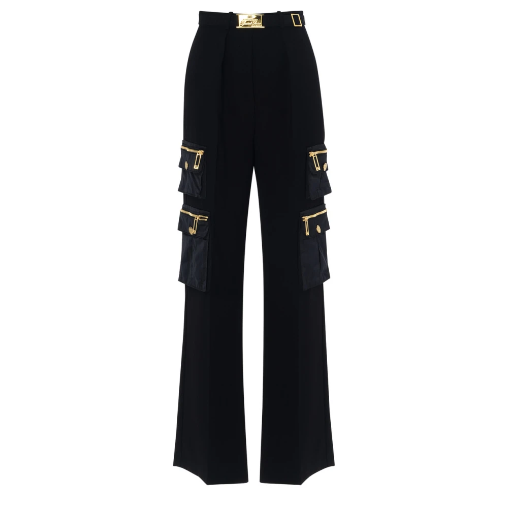 Elisabetta Franchi Zwarte Broek Pa04546E2-110 Black Dames