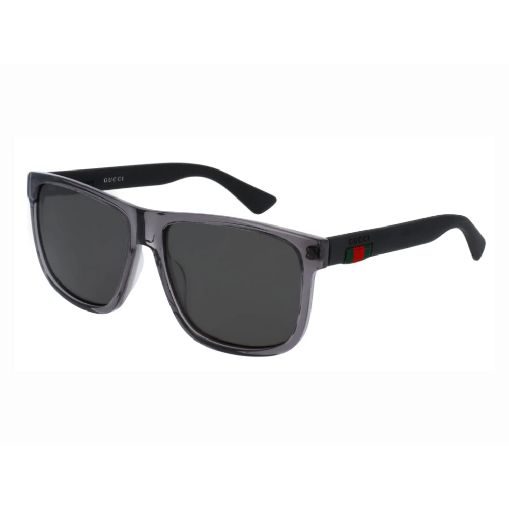 Gucci Men's Gray Rectangular Wayfarer Style Sunglasses