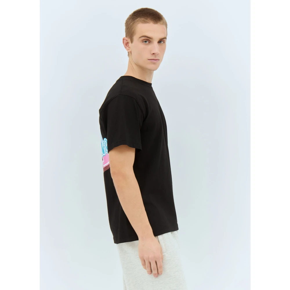 Awake NY Katoenen Jersey Kroon Grafisch T-shirt Black Heren