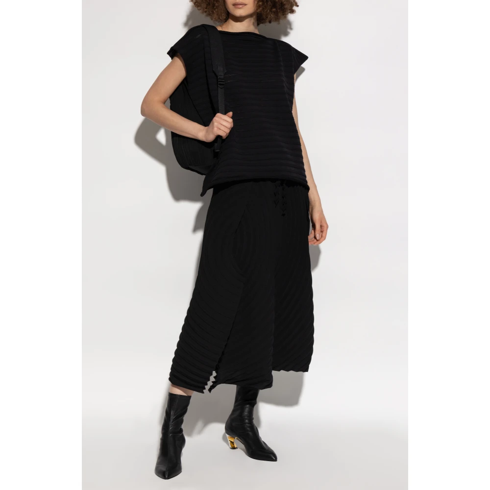 Issey Miyake Lattice Top van Pleats Please Black Dames