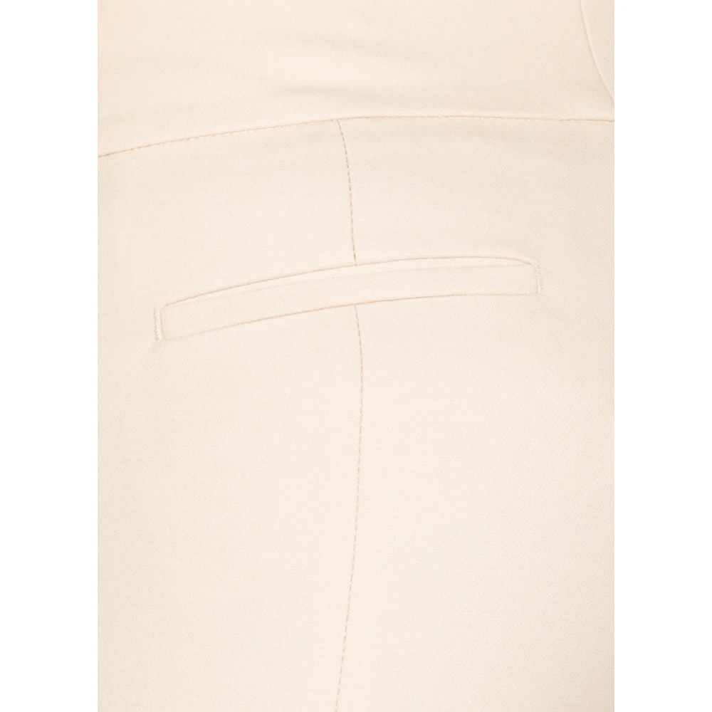 PESERICO Ivoor Katoenmix Broek met Zakken Beige Dames
