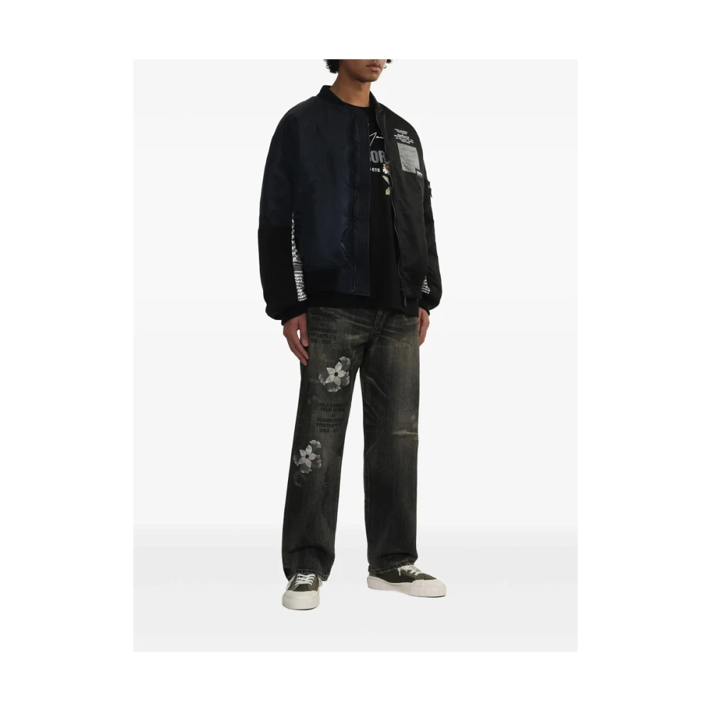 Yohji Yamamoto Zwarte Grafische Print Ritsjas Black Heren