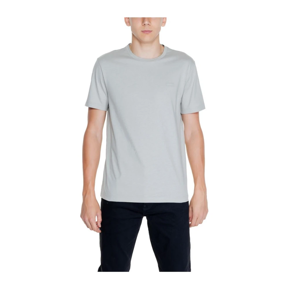 Calvin Klein Klassiek Grijs Katoenen T-Shirt voor Mannen Gray Heren