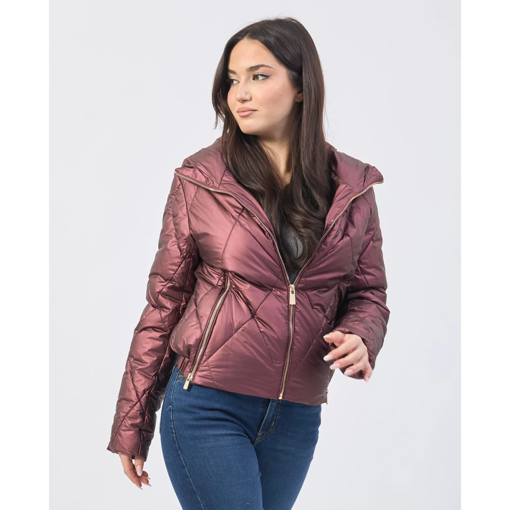 YES ZEE Bordeaux Gewatteerde Regenjas Red Dames