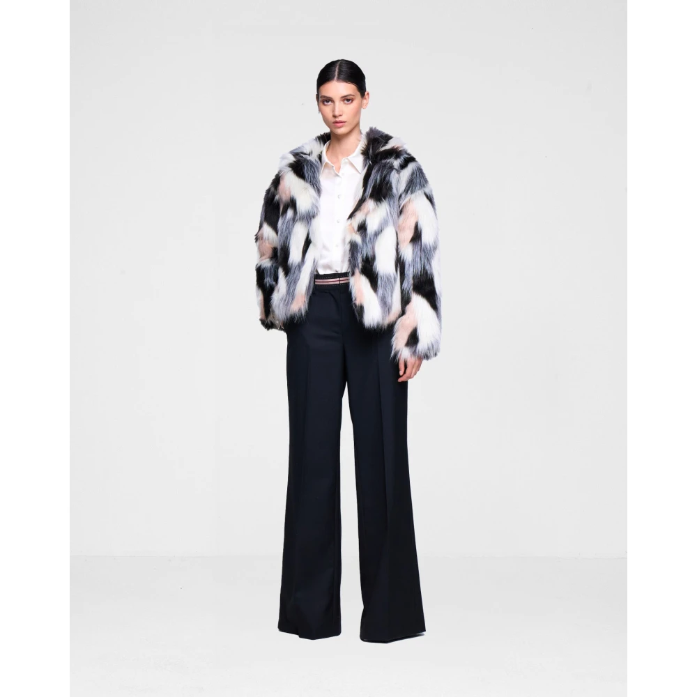 Silvian Heach Kleurrijke Riem Wijde Rechte Broek Black Dames