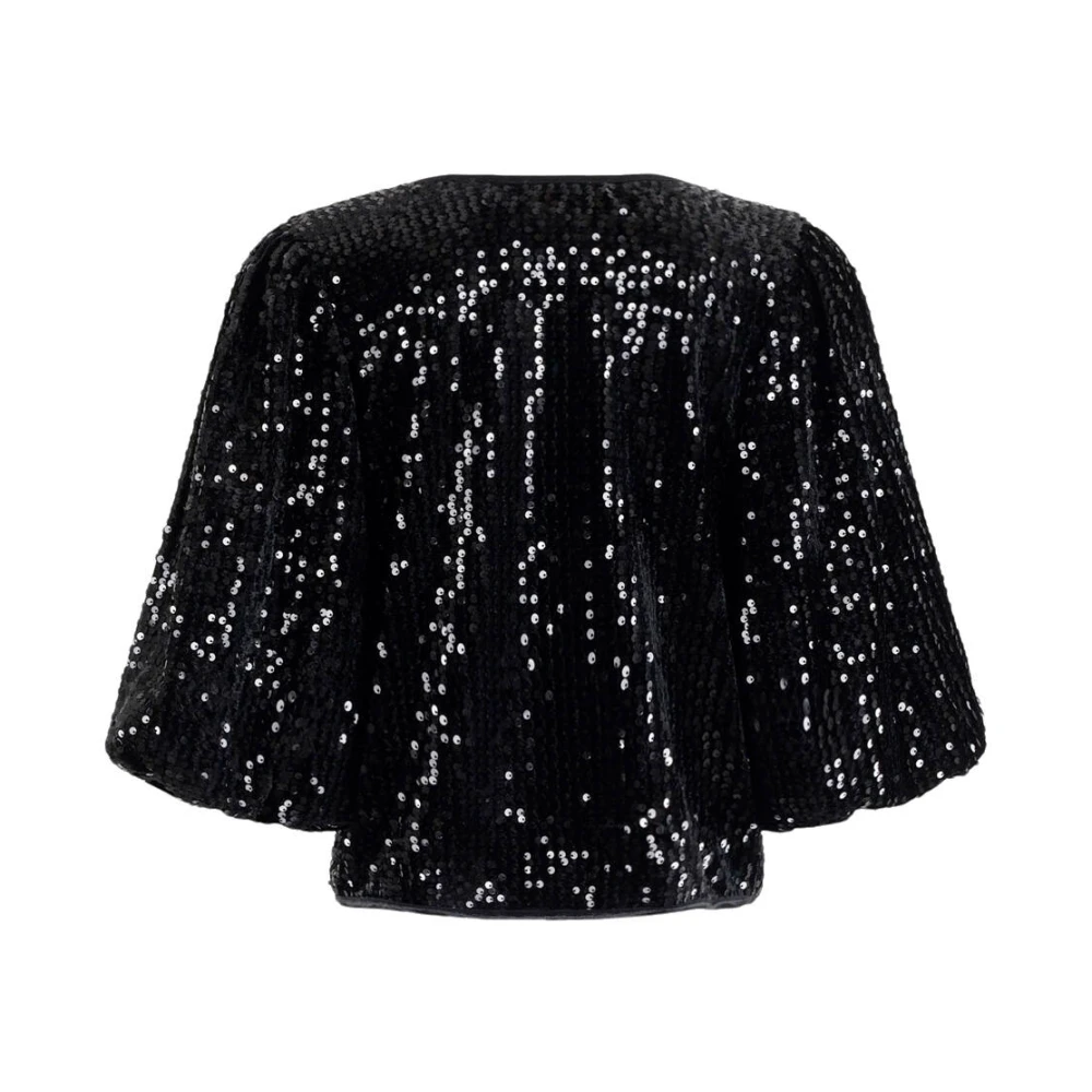 Anna Van Toor Lange mouw blouse in stijl 74a05-03501 Black Dames