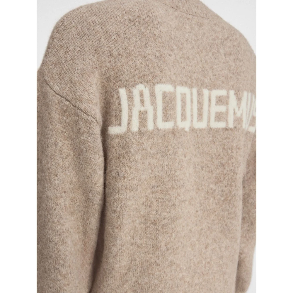 Jacquemus Relaxed Fit Alpaca wollen trui Beige Heren
