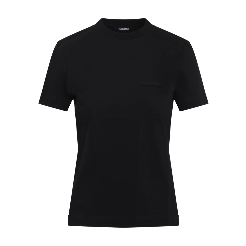 Jacquemus Black T-Shirts, Female, Xs, The Gros Grain Short-Sleeve T-Shirt