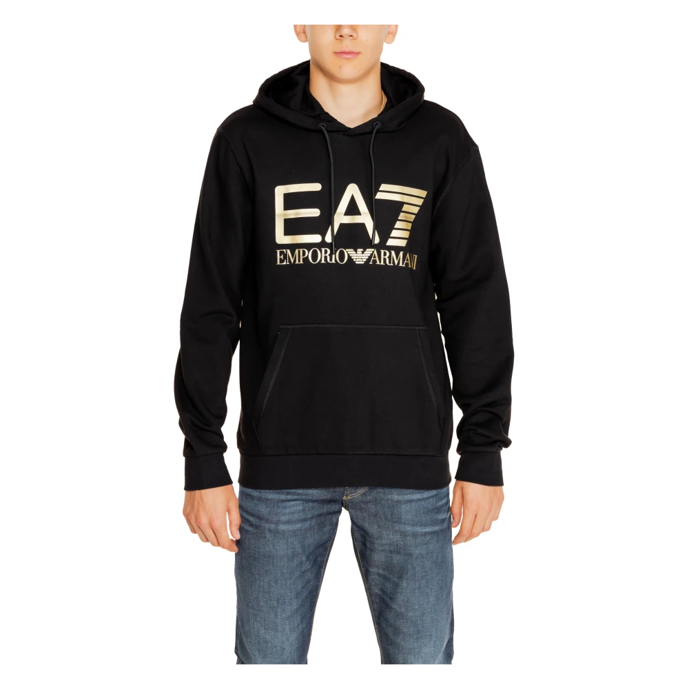 Emporio Armani EA7 Heren Sweatshirt Herfst Winter Collectie Katoen Black Heren