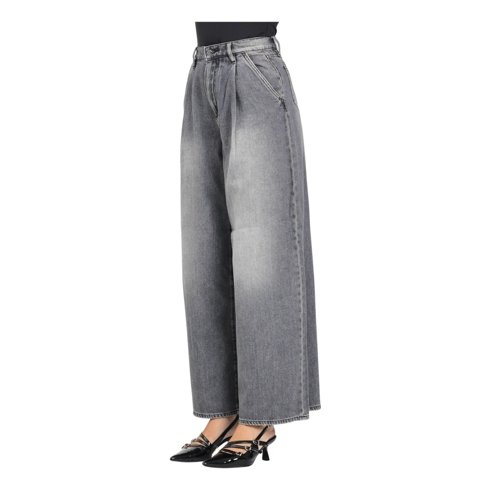 Armani Exchange Grå Högmidjade Vintagestil Jeans