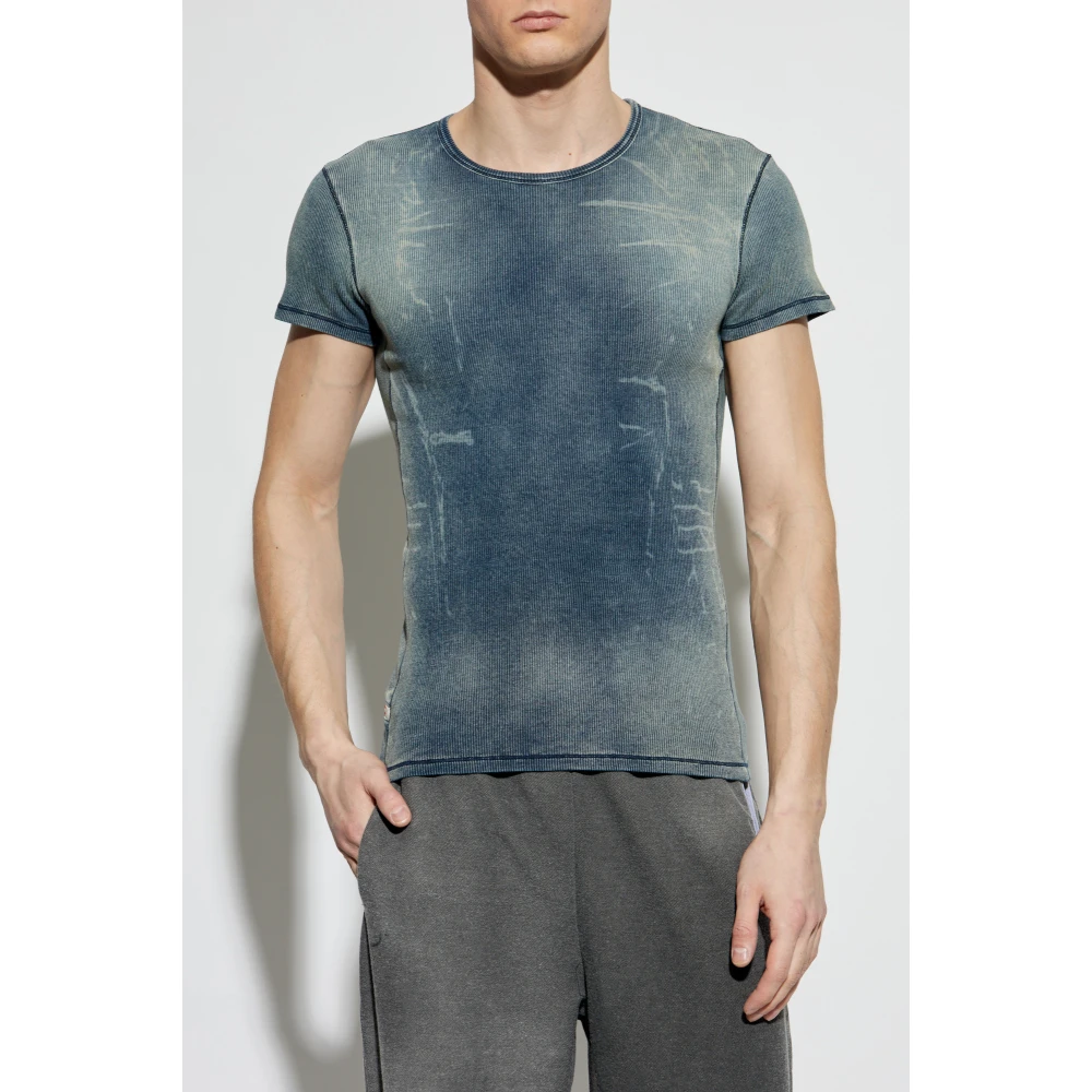 Diesel Geribbelde top T-Hans Blue Unisex