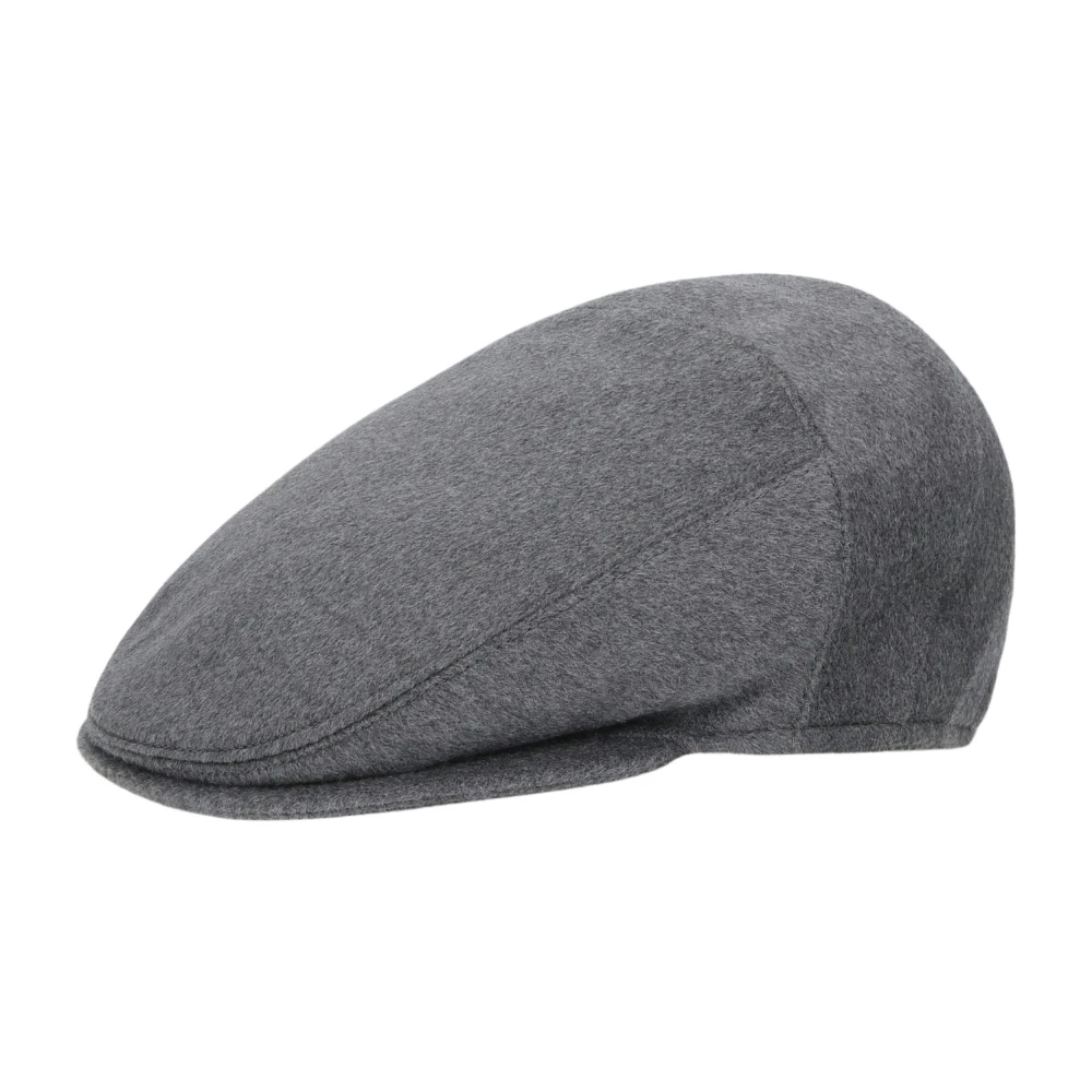 Borsalino Zachte platte pet met vlaglogo Gray Unisex