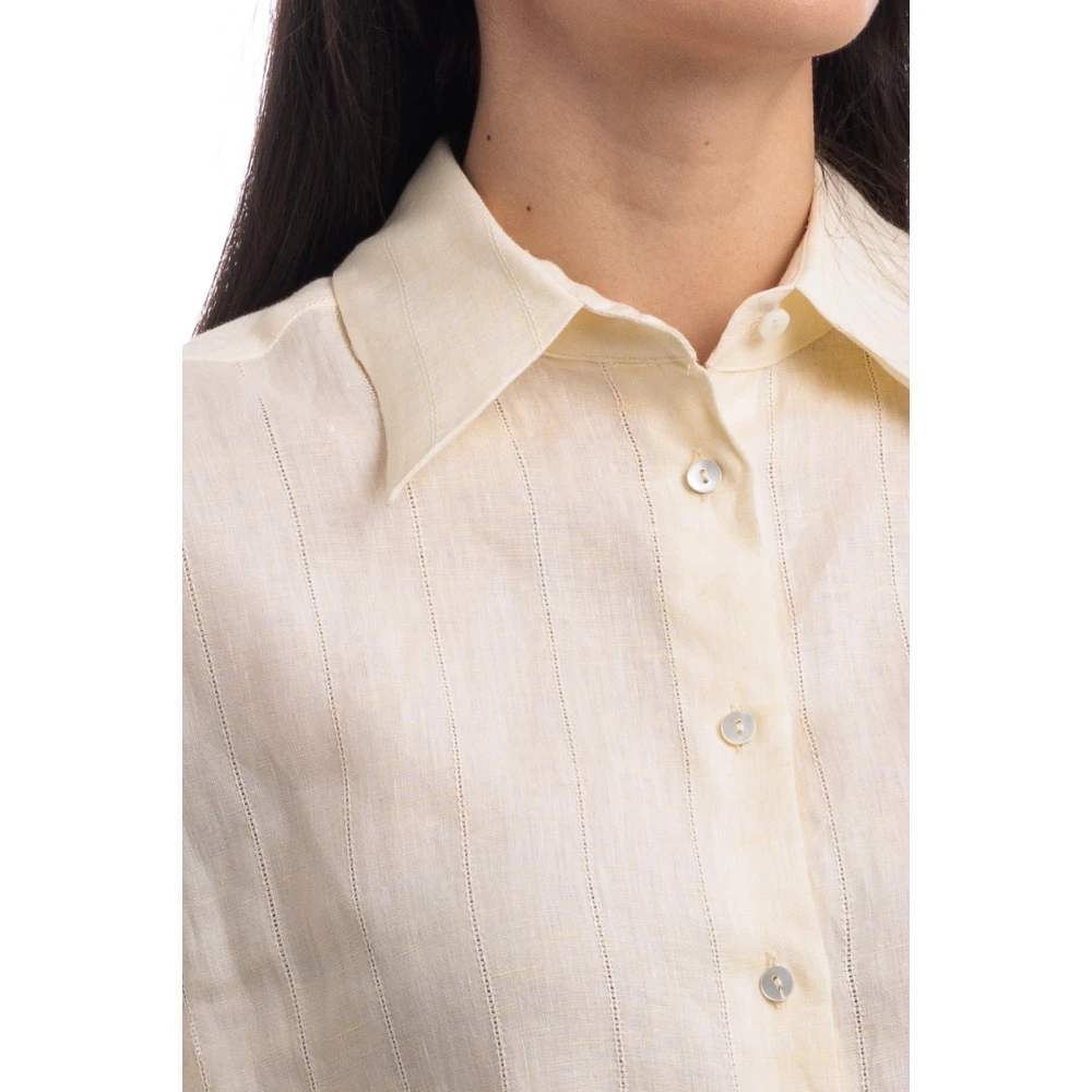Xacus Korte mouw overhemd Beige Dames