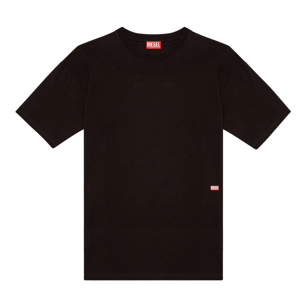 Diesel Zwarte Crewneck T-shirts en Polos met Distressed Grafisch Black Heren