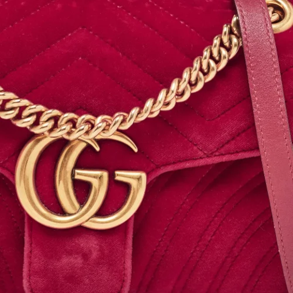 Gucci Vintage Pre-owned Velvet gucci-bags Red Dames