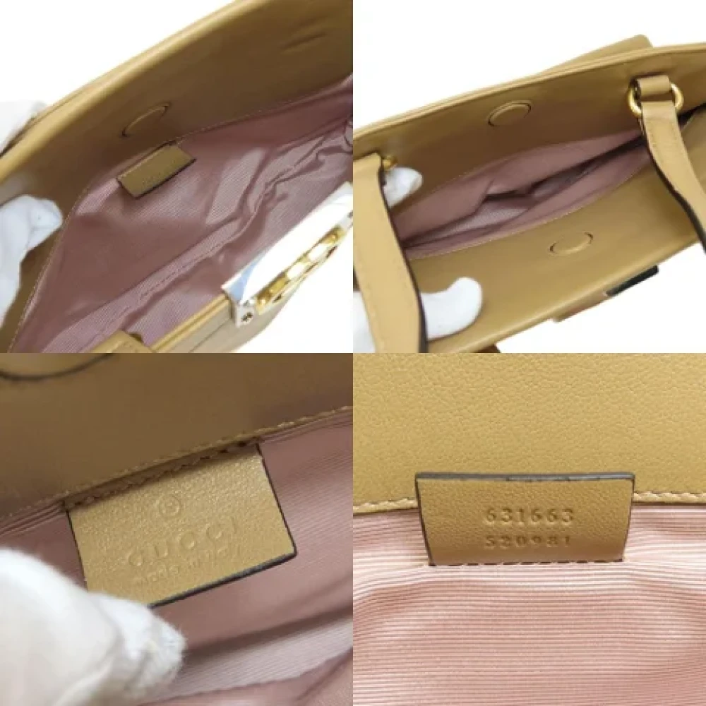 Gucci Vintage Pre-owned Leather handbags Beige Dames