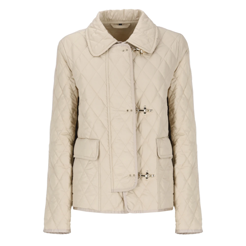 Fay Gewatteerde Beige Parka met Kraag Beige Dames