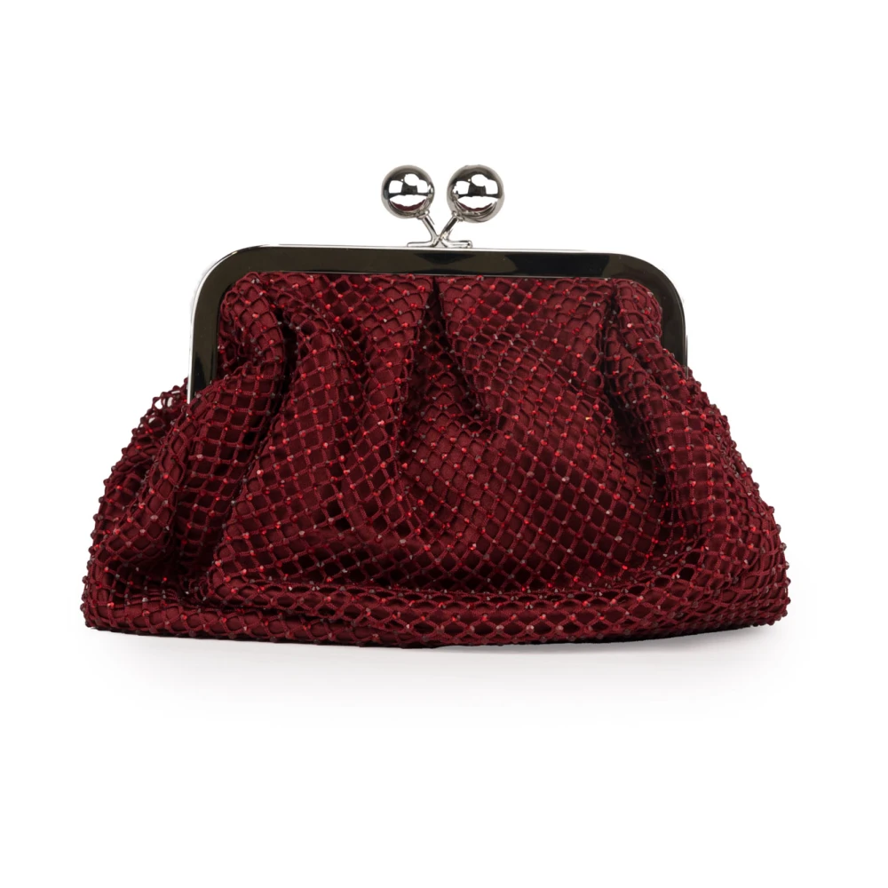 Max Mara Weekend Rode Kristal Clutch met Kettingband Red Dames