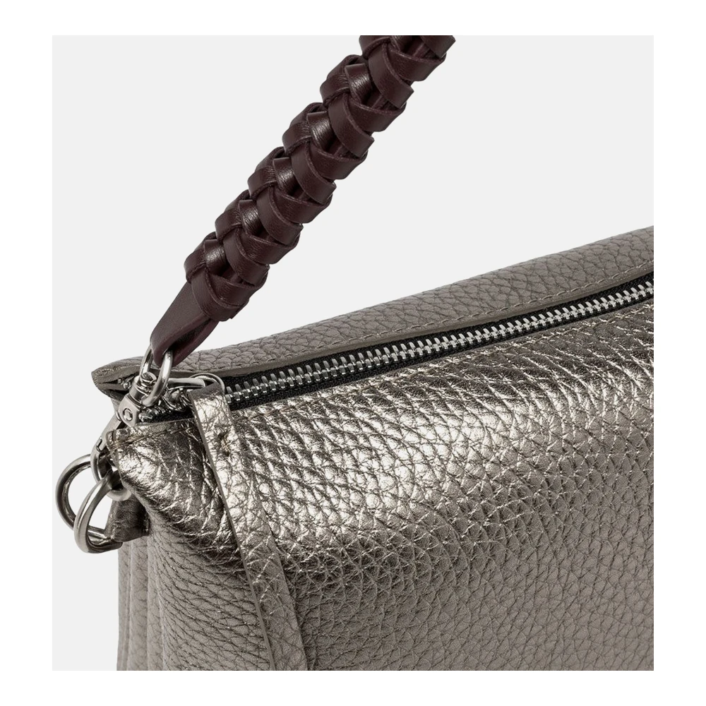Gianni Chiarini Gouden Crossbody Tas met Gevlochten Handvat Gray Dames