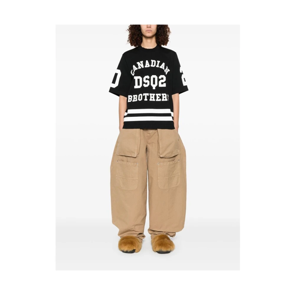 Dsquared2 Zwarte Crew Neck T-shirt Black Dames
