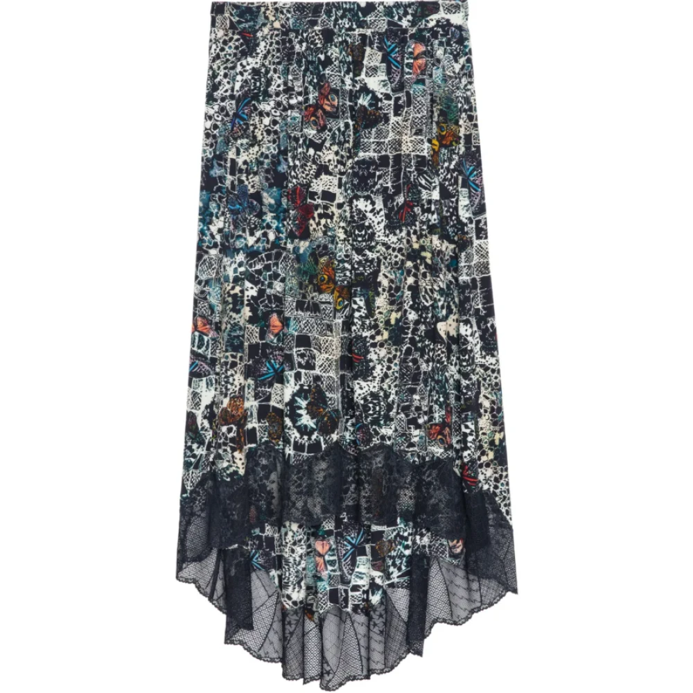 Zadig & Voltaire Asymmetrische Kant Midi Rok Multikleur Multicolor Dames
