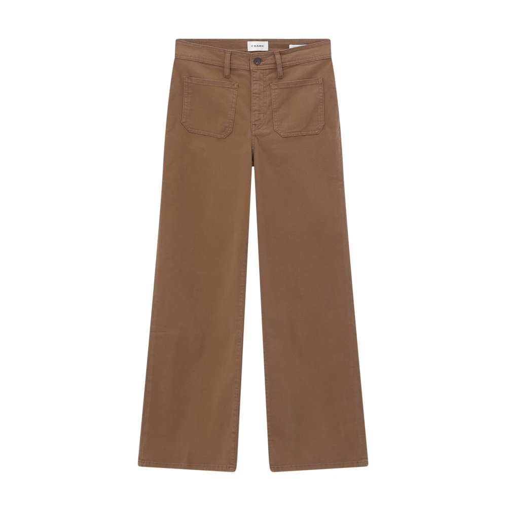 Frame Brown Straight Trousers - Female - Wide Trousers - W26 - Trousers
