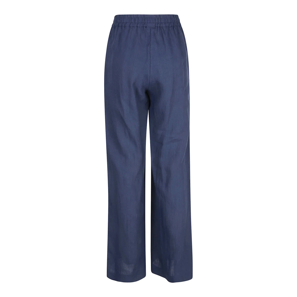 Eleventy Blauwe Linnen Broek Made in Italy Blue Dames
