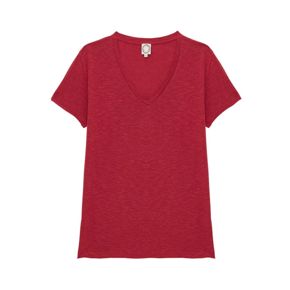 Ines De La Fressange Paris Katalina V-neck T-shirt Raspberry Pink Dames