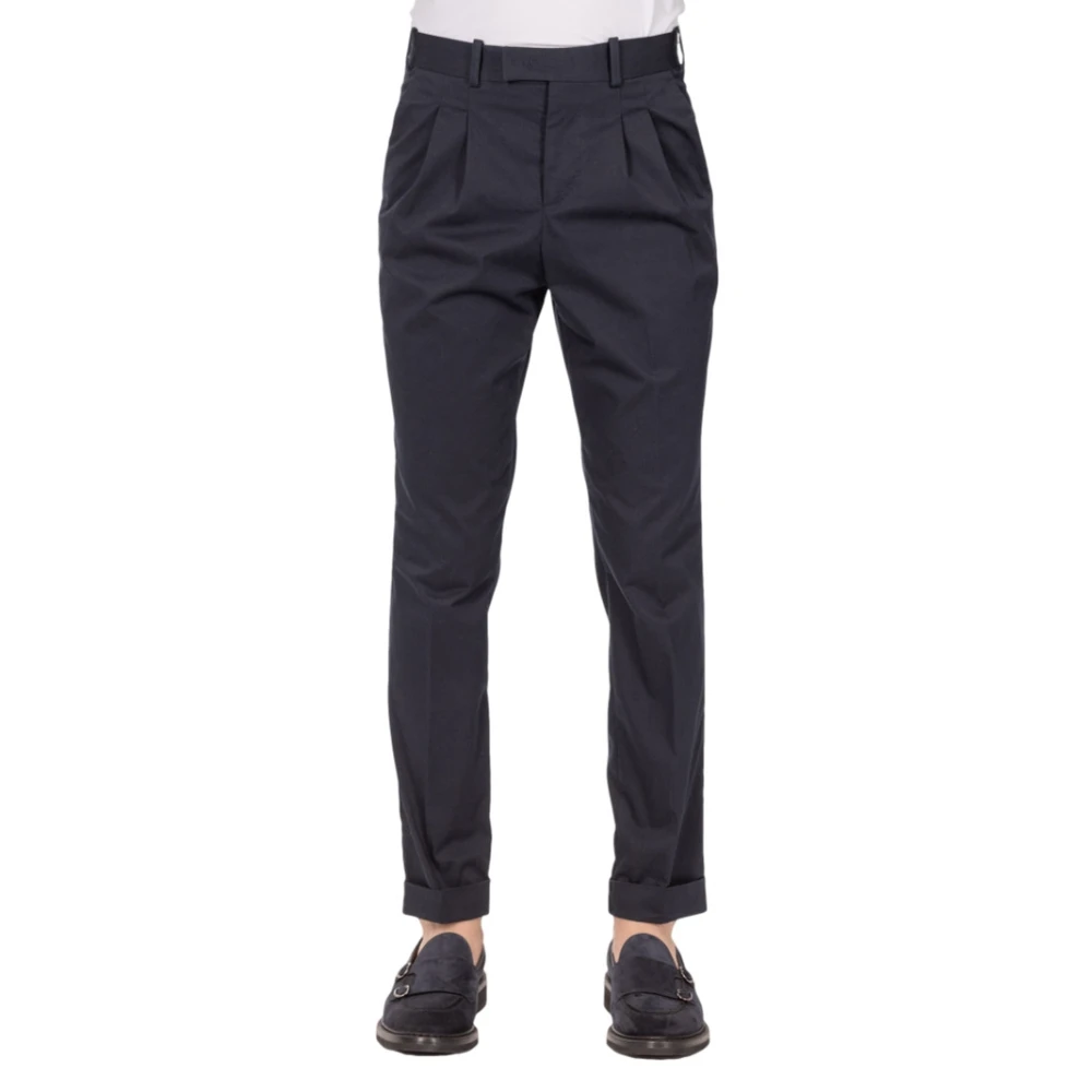 Herno Lange Broek met Plooien aan de Voorkant Blue Heren