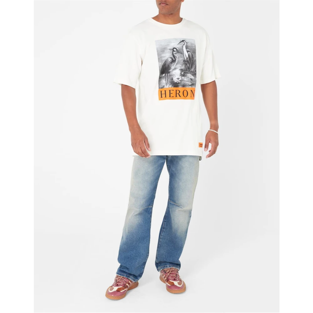 Heron Preston BW Logo Print T-shirt van katoen White Heren