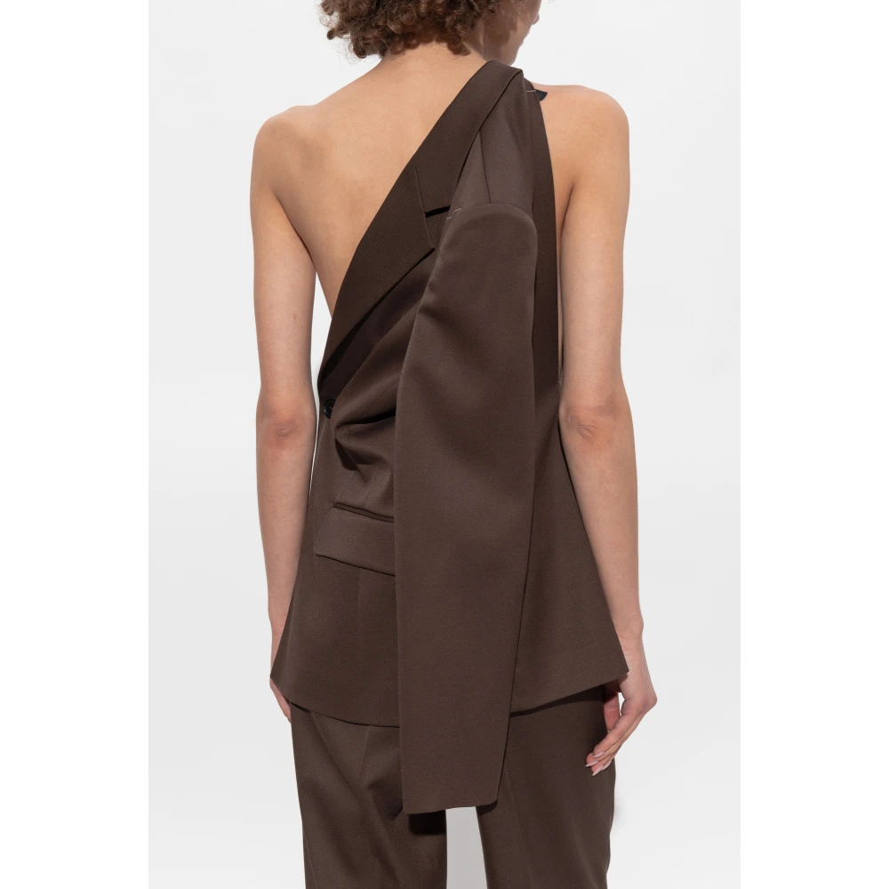 MM6 Maison Margiela Blazer met Cutout Brown Dames