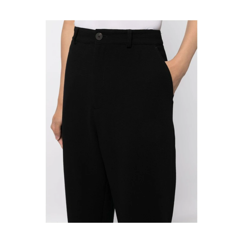 Studio Nicholson Zwarte Wollen Rechte Broek Black Heren